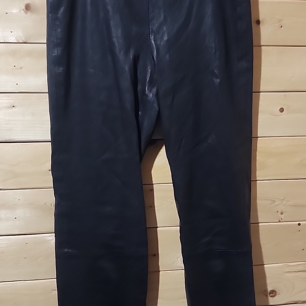 VINCE 100% Lamb Leather Black Pants Straight Leg Size Small - Picture 4 of 8